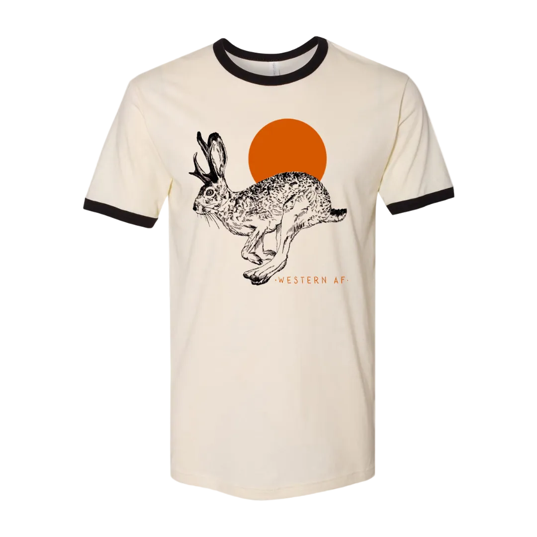 Western AF Jackalope Ringer designed by Liv Ewing