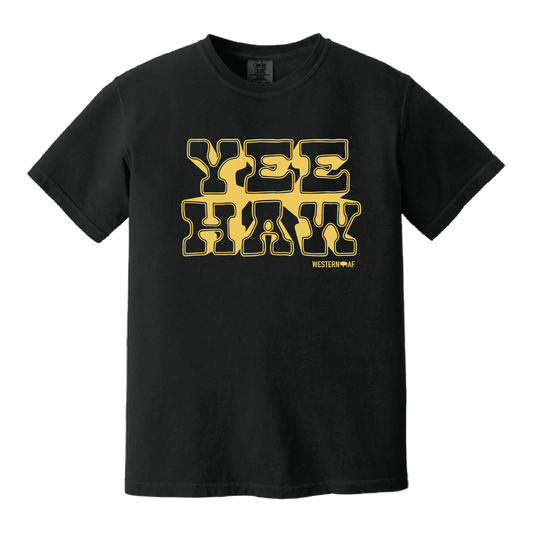 Western AF YEEHAW Tee in Black