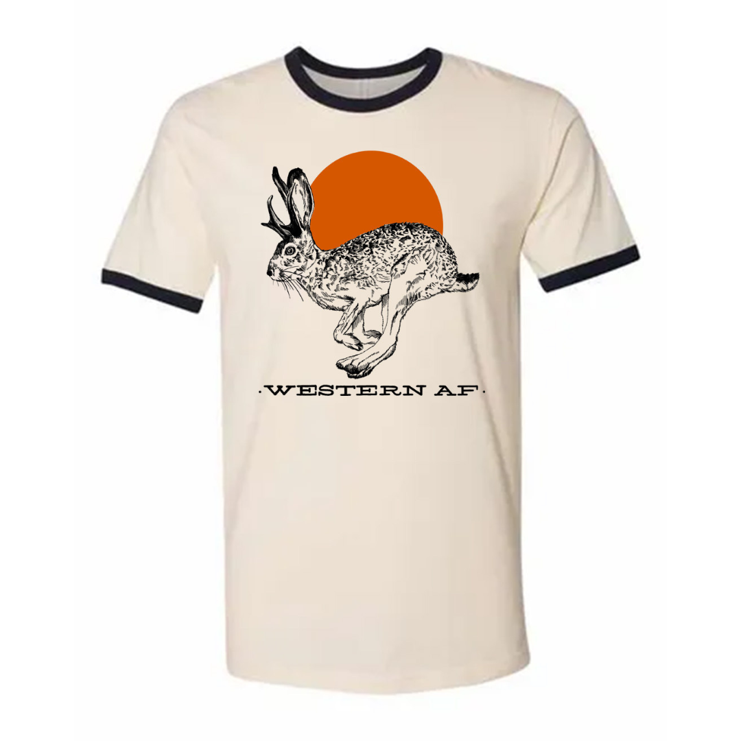Western AF Jackalope Ringer designed by Liv Ewing