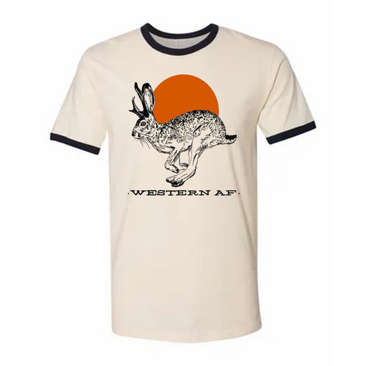 Western AF Jackalope Ringer designed by Liv Ewing